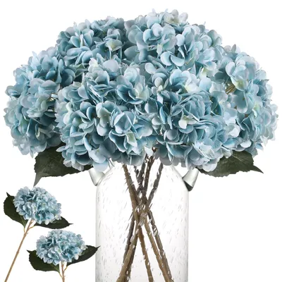 Immagine prodotto di Omgoods - 6 fiori di ortensia in seta realistica