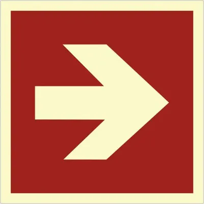 Produktbild von Dreifke® Schild Richtungsangabe DIN ISO 3864, Aluminium, rot/nachleucht., 160...