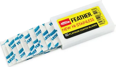 Produktbild von Feather New Hi-Stainless Double Edge Rasierklingen Packungsinhalt 10 Stück