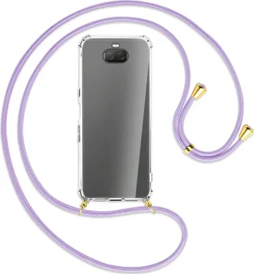 Produktbild von Handykette Backcover-Schutzhülle mit Band (Metall goldfarben) für Sony Xperia 10 Plus - violett