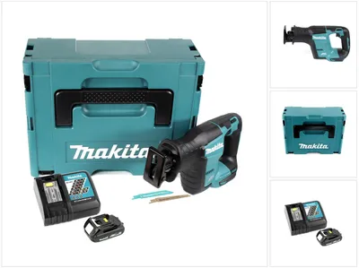 Immagine prodotto di Sega circolare a batteria Makita DJR 188 RY1J 18 V Sega circolare senza spazzole in Makpac + 1x batteria 1,5 Ah + caricabatterie