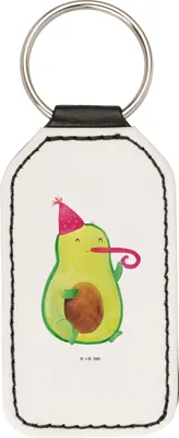 Produktbild von Mr. & Mrs. Panda Schlüsselanhänger Avocado Feier - Weiß - Geschenk, Geburtstag, Tröte, Gute Laune, anhänger für schlüssel, Party, Taschenanhänger, Mit Spruch