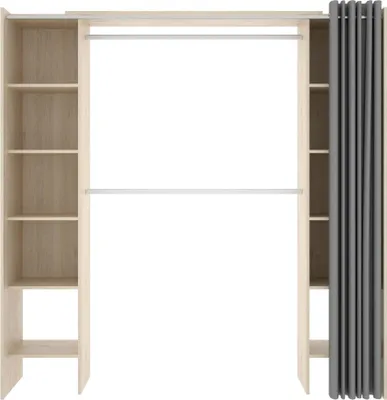 Produktbild von Dmora Kleiderschrank Wetterhorn 160x205h cm Braun, 1 Schublade