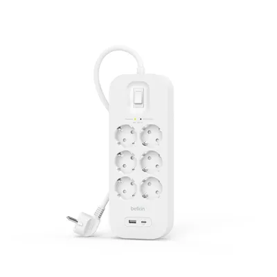 Zdjęcie produktu dla Belkin Connect, 650 J, 6 x gniazdo sieciowe, Typu F, Typ F (Schuko), Biały, Uniwersalne
