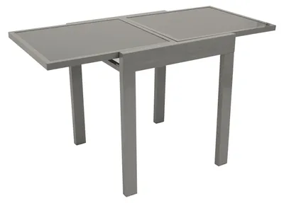 Produktbild von Balkontisch Gartentisch Ausziehtisch Glas/Aluminium grau ausziehbar 65-130 cm