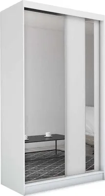 Zdjęcie produktu dla AGMAT Anzio szafa z drzwiami przesuwnymi, Szafa z 2 drzwiami, Nowoczesna szafa w kolorze: Biały, Szafa w rozmiarze: 120 x 216 x 61 cm