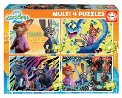 Produktbild von Educa Multi 4 In 1 50-80-100-150 Pieces Zootopia 2 Puzzle Mehrfarbig Kinder Mehrfarbig One Size