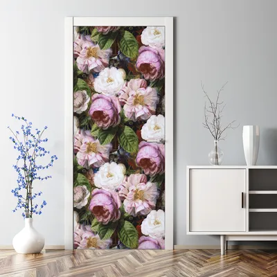 Produktbild von Dekorative Türposter selbstklebend Wandaufkleber Türaufkleber Rosen Garten Gemälde 85 x 200 cm