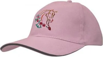 Produktbild von Baseballcap mit Einstickung - Pferd Pferdekopf Rosen - versch. Farben 69244 Color - rosa