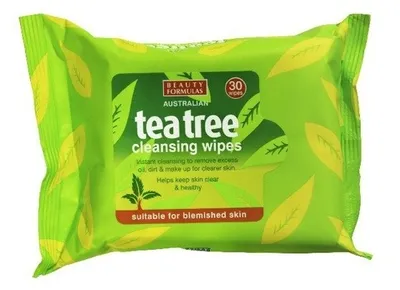 Obrázok produktu pre Čistiace obrúsky na tvár s olejom z tea tree, 30 kusov.