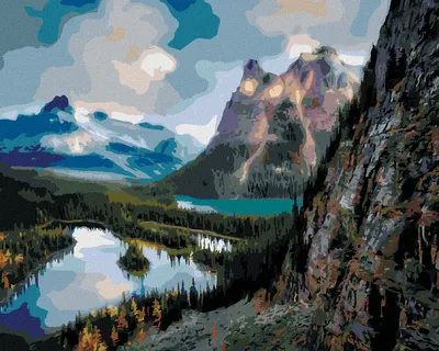 Produktbild von Zuty - Malen nach Zahlen - SEEN IN BERGLANDSCHAFTEN (DENNIS FRATES), 40x50 cm, mit Keilrahmen (bereits gespannt)
