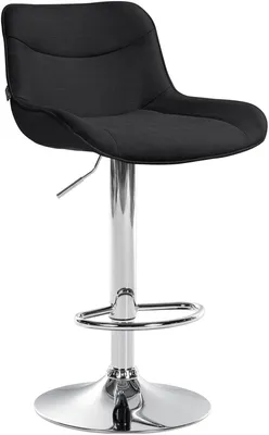 Produktbild von CLP Barhocker Vonore Stoff Höhenverstellbar Und 360 Grad Drehbar schwarz Gestell Farbe chrom