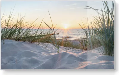 Produktbild von DEQORI Frühstücksbrett Glas 23x14 cm 'Ostsee Sonnenuntergang' Schneidebrett Platte