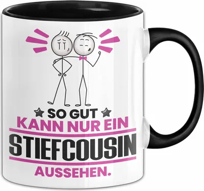 Produktbild von Stiefcousin Geschenk Tasse So Gut Kann Nur Ein Stiefcousin Aussehen Geschenkidee Kaffee-Becher (Schwarz)