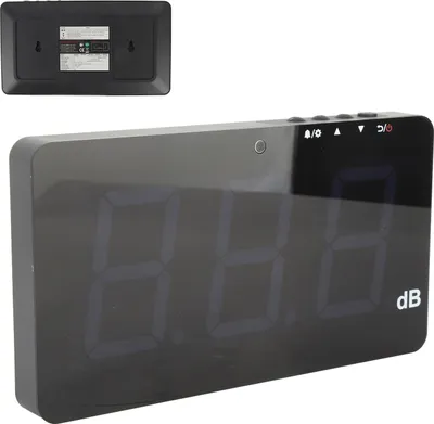 Obrázok produktu pre 9,6-palcový LCD digitálny merač hladiny zvuku s napájaním cez USB na zavesenie na stenu, 30-130 dB tester hluku