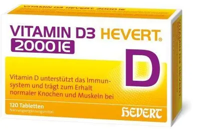 Obrázek produktu pro Vitamin D3 Hevert 2000 I.U. Tablety 120 kapslí