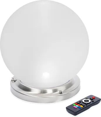 Produktbild von esotec Solarkugel ⌀40cm Gartenkugel CCT RGB Edelstahlsockel Fernbedienung 102634