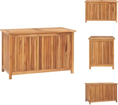 Image de vidaXL Coffre de jardin 90x50x58 cm bois massif teck - Coffres de jardin
