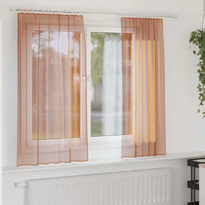 Produktbild von "2026 Promotion" Voile Vorhänge mit Schlaufen 2 Stk. - Hohe Qualität - Terrakottarot 140x175 cm - Gardinen & Vorhänge CC25480
