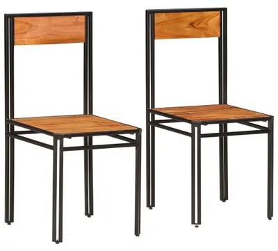 Image de vidaXL Chaises de salle à manger 2 pcs. Bois massif acacia