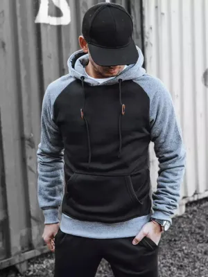 Produktbild von Dstreet Herren-Kapuzenpullover mit Kapuze Hule schwarz XL