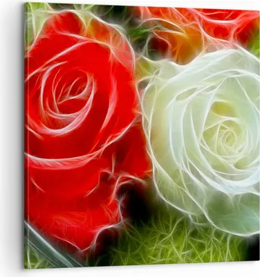 Produktbild von Bild auf Leinwand - Leinwandbild - Blumen Blumenstrauß Rose - 60x60cm - Wand Bild - Wanddeko - Leinwanddruck - Bilder - Kunstdruck - Wanddekoration - Leinwand bilder - Wandkunst - AC60x60-0336