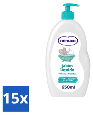 Immagine prodotto di 15 flaconi di sapone liquido Nenuco - profumo originale - con dosatore - 650 ml - confezione  - 15 pezzi