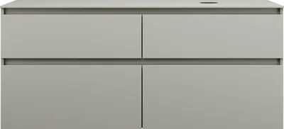 Produktbild von burgbad Lin20 Waschtischunterschrank inklusive Konsolenplatte, Beckenausschnitt rechts, 4 Auszüge, 1402x552x611mm, SGRA140RF5352