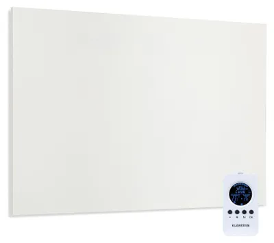 Obrázok produktu pre Klarstein Infračervený ohrievač s termostatom, elektrický ohrievač 580 W, infračervený ohrievač s obrazovou potlačou pre montáž na stenu, IR panel s diaľkovým ovládaním a časovačom, elektrický plochý radiátor, nástenný ohrievač bez tvorby CO2