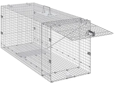 Obrázek produktu pro Klec SucceBuy pro chytání živých zvířat, rozměry 127 x 50 x 66 cm, robustní klec vyrobená z pozinkované oceli, skládací design s rukojetí, vhodná pro toulavé psy, jezevce, svišti, lišky a další zvířata