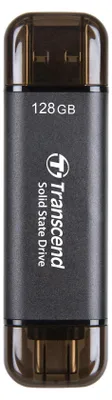 Produktbild von Transcend ESD310C, 128 GB, USB Type-A / USB Type-C, USB 3.2 Gen 2x2, 1050 MB/s, 10 Gbit/s, Schwarz