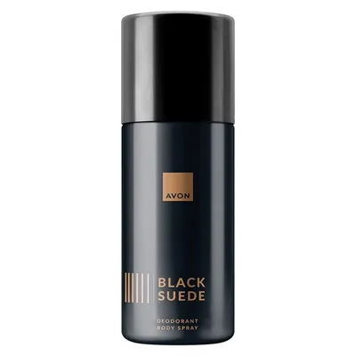 Produktbild von AVON Black Suede Körperspray mit klassisch maskulinem Duft, lang anhaltende Frische