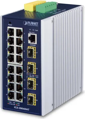 Zdjęcie produktu dla PLANET IGS-20040MT, Zarządzany, L2+, Gigabit Ethernet (10/100/1000), Pełny dupleks, Montaż naścienny / rzutowanie na sufit
