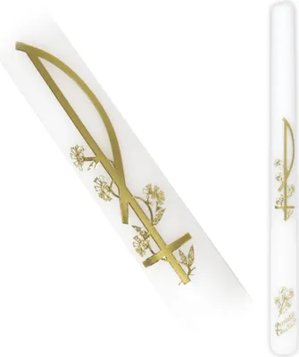 Produktbild von Taufkerze mit Goldgrafik - Kornblume