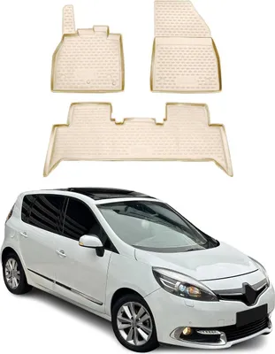 Image de 2010-2016 Renault Scenic tapis de sol TPE Beige 3 pcs