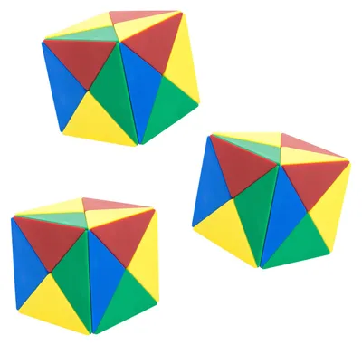 Produktbild von Betzold Magnetwürfel aus 24 farbigen Tetraedern, Geometriebausatz für Räumliche Vorstellung, Ausführung: 3 Geometrie-Bausätze