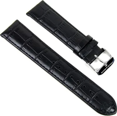 Produktbild von Abeler & Söhne Uhrenarmband Leder 22mm schwarz AS72333245 AS2001
