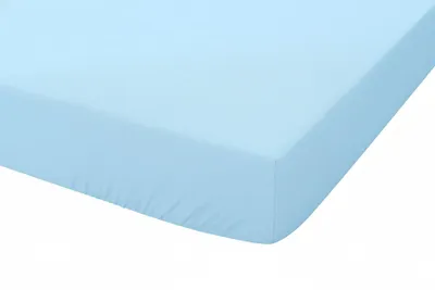 DOLCE SONNO Jersey Premium Baumwoll-Spannbettlaken 60x120 cm – Blau – Weiches & Elastisches Babybet