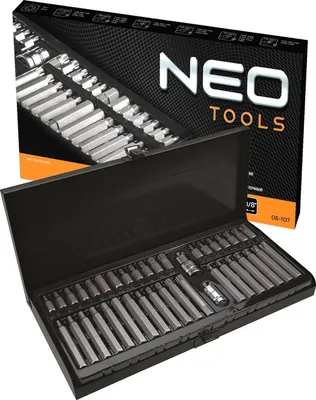 Produktbild von NEO TOOLS Schrauberbit-Satz 06-107 30 75mm Chrom-Vanadium-Stahl