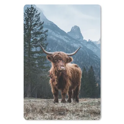 Produktbild von MuchoWow® Mauspad Mousepad Schottische Highlander - Berg - Landschaft - Bäume - Kuh - Natur 18x27 cm - Mousepads - Maus Mat - Pad - Mausunterlage