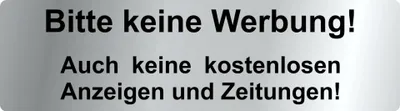 Produktbild von Hermann Schütz Aufkleber Bitte keine Werbung! Auch keine en ...