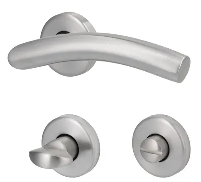 Produktbild von Rosettengarnitur für Bad-WC-Türen, inkl. WC-Riegel, Cliprosette Ø50mm