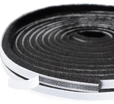 Produktbild von Zugluftstopper Türdichtung Bürstendichtung Fensterdichtung - 10 m - 9 mm x 15 mm - Schwarz - Selbstklebend für Türen und Fenster