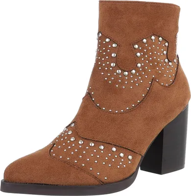 Produktbild von Ital-Design Damen Stiefeletten High-Heel Stiefeletten Leicht gefüttert Wildlederoptik Western- & Bikerboots 88489502 Camel Gr.  36