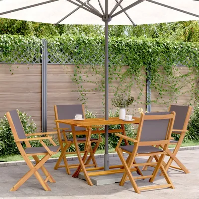 Produktbild von "im Angebot" Gartenstühle 4 Stk. - bis 150 kg - Klappbar Anthrazit Stoff und Massivholz - Stapelsessel CC9578