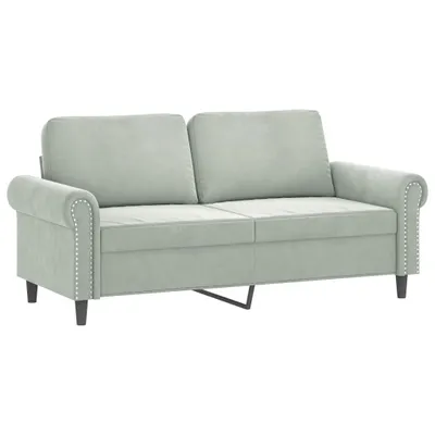 Image de Canapé à 2 places Gris clair 140 cm Velours