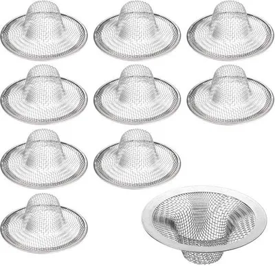 Produktbild von Haarfilter 10er Set aus Edelstahl für Dusche, feinmaschig, korrosionsbeständig und leicht zu reinigen