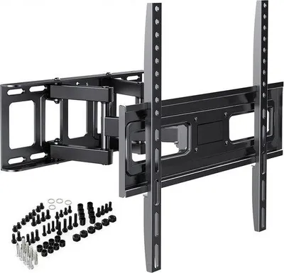 Imagen del producto de Soporte de pared para televisores Ibzoa® de hasta 65 pulgadas – Estándar VESA 100x100–400x400, inclinable y giratorio, acero laminado en frío, capacidad de carga de 40 kg, extensible hasta 67 mm