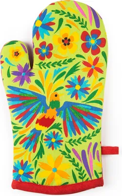 Produktbild von Excelsa Ofenhandschuh Mexican Flowers Baumwolle 32x18 cm Bunt