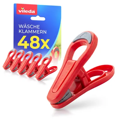 Produktbild von Vileda Wäscheklammern 48er Set ohne Metallfeder, wetterfest, rostfrei